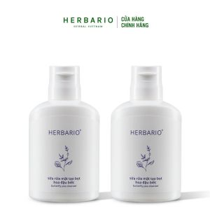 Bộ 2 chai Sữa rửa mặt tạo bọt hoa đậu biếc herbario (100mlx2) sạch bụi bẩn chống lão hóa da