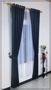 Gorden Jendela Satu Set Poni Rumbai Minimalis Blackout Polos Premium Mewah Terbaru Dekorasi