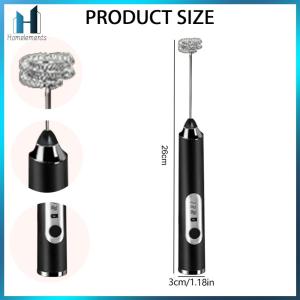【Homelements】Coffee Milk Drink Egg Mixer Wireless Electrical Mini Coffee Maker Whisk Mixer Household Portable Rechargeable Stainless Steel Foam Maker Tools