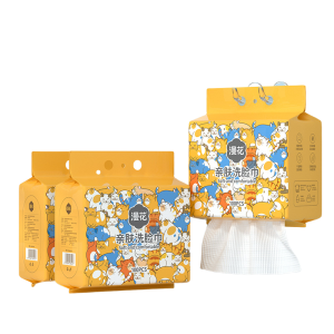 ManHua Hanging Facial Towel 100PCS / 75G High Density Thick Face Cloth / Soft Skin-Friendly Wipes Rainbow Culture