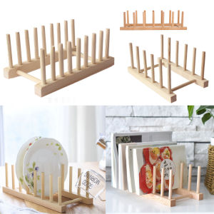 Bamboo Wooden Dish Rack Plates Drain Rack Shelf Plate Rack Dish Rack Kitchen Storage Organizer For Dish Plate Bowl