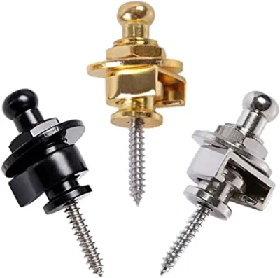Guitar Strap Locks 2pcs Belt Buckle Lock Buttons for Guitars GOLD SILVER BLACK ( SOLDIER)