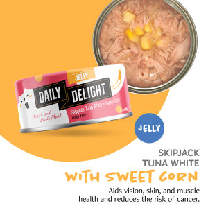 Daily Delight Jelly Skipjack Tuna Wet Cat Food 80g | Meal Topper Meow Carrot Cheese Sardine Sasami Shirasu Sweet Corn NDP