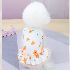 Dog Princess Dress Flower Sun Protection Clothing TeddyPomeranian Cat Summer Thin Clothes Small Dog Summer Clothing