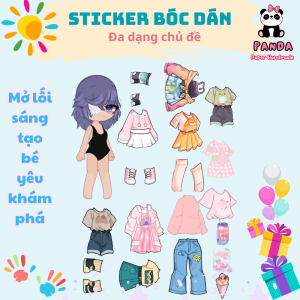 (11B )Bộ Avatar Sticker đồ chơi bóc dán búp bê giấy toca boca thay đồ cho bé gái sáng tạo