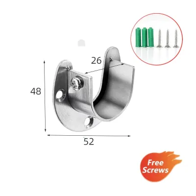 Wardrobe Bracket Heavy Duty Stainless Steel Round Tube Socket Flange Rod Holder/Shower Curtain Closet Rod Bracket