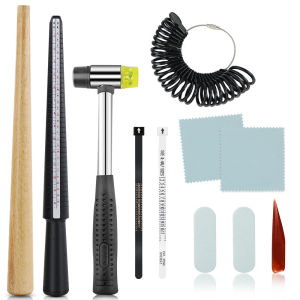 PHYHOO 11PCS Ring Sizing & Shaping Repair Tool Set Professional Jewelry Ring Straightener Kit for Bent Ring Restoration