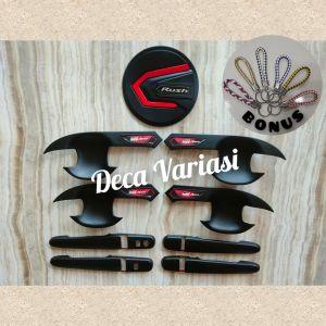 Paket Outer Cover Handle Pintu Tank Cover All New Rush GR SPORT 2018 - 2023 Hitam Activo List Merah