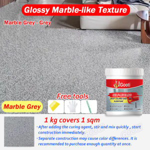 🌈Free Tools🌈Gooti  Self Leveling Epoxy Resin Colored Sand Floor Paint 1kg/2kg/4kg/5kg Imitation Marble High Gloss Wear-Resistant for Rough Cement Floor Tiles Concrete Topcoat Indoor Household Waterproofing and Anti Slip