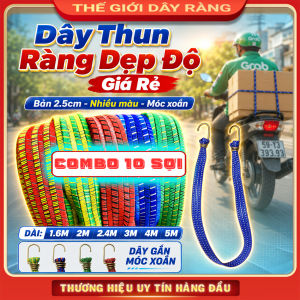 [BÓ 10 SỢI]Dây thun ràng dẹp độ bản 25cm (phân) móc xoắn ốc chắc chắn hơn nhiều màu dài 16M➡5M