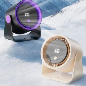 UTOPUS Im lặng Quạt để bàn Nhỏ Đế sạc USB Quạt văn phòng Tuyệt vời Màn hình hiển thị kỹ thuật số LED Quạt mini dành cho Văn phòng Ký túc xá Sinh viên