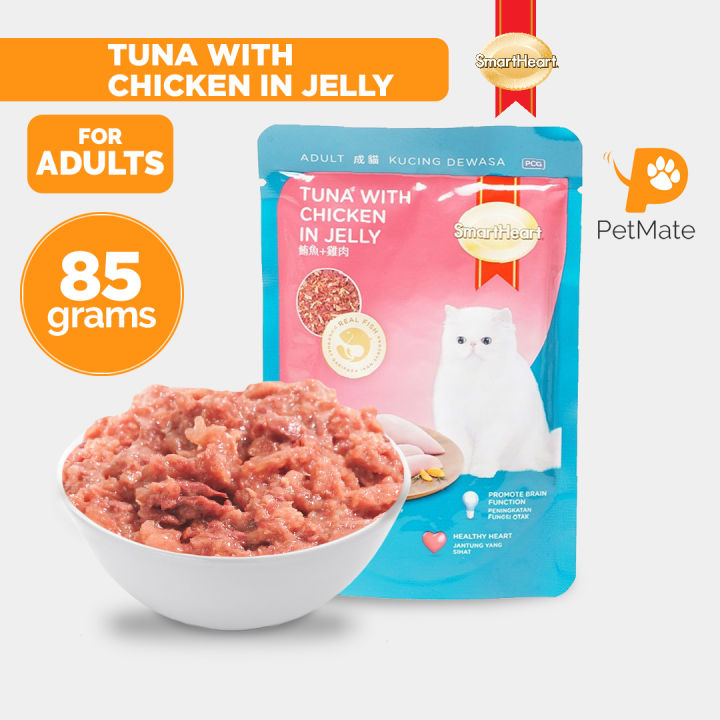 Smartheart Adult Cat Wet Food Pouch Tuna with Chicken in Jelly 85g ...