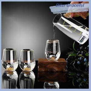 Ditur Luxury Glass Vodka Glass Sake Shochu Glass Bar Liqueur Double Bottom Foil Glass Tea Cup High-end Gifts Hard Liquor