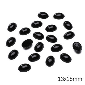 10-100ชิ้นลูกปัดตาอะคริลิคพลาสติกสีดำรูปวงรีสำหรับตุ๊กตาหมีหมีแพนด้างานประดิษฐ์ทำมือดวงตาของเล่นเด็กๆ