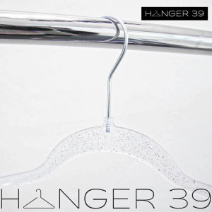 ไม้แขวนเสื้อ ไม้แขวนกากเพชร ไม้แขวนกลิตเตอร์ใส ไม้แขวนประหยัดพื้นที่ 12 ไม้