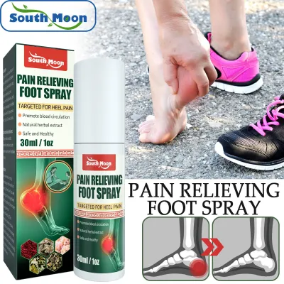 South Moon Heel Pain Spray Rapid Relief Feet Calcaneal Bone Tendonitis Fasciitis Achilles Counterpain Relief Heel Spur Treatment Relieve Foot Fatigue Toe Bunion Ankle Sprain Treat Achilles Tendonitis Fasciitis Herbal Bone Spurs Spray