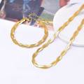 Fashion Gold Necklace 4mm 16/18/20 Inch Blade Necklace Snake Bone Chain Men's Women's Jewelry Gifts Twist Rope Chains Men Women Rose Gold Color Plated Necklace No Fade High Quality Jewelry Gifts SNAKE CHAIN STAINLESS STEEL QUALITY 18K Gold Stainles Steel. 