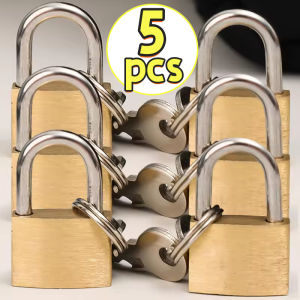 5PCS Security Padlock Door Lock Brass Padlock Residential Door Locks Cabinet Locks Pet Door Locks