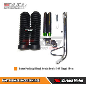 Paket Peninggi Shock Sonic 150R Bagian Depan dan Belakang TRG Tinggi 15 cm