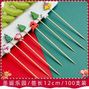 Creative Artistic Bamboo Skewers - 100Pcs Heart/Star/Bead Shaped Picks for Cocktail Dessert Decoration