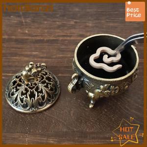 haidianzi Elephant Lucky Incense Burner Metal Lotus Incense Burner Bowl Incense Holder With Handle Yoga Meditation Home Decor AncientStyle