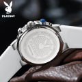 PLAYBOY แบรนด์แฟล็กชิปสโตร์นาฬิกาผู้ชายกีฬากันน้ําแฟชั่นควอตซ์นาฬิกาเรืองแสงมัลติฟังก์ชั่น dial 2025 นักเรียนเทปนาฬิกาลําลอง. 