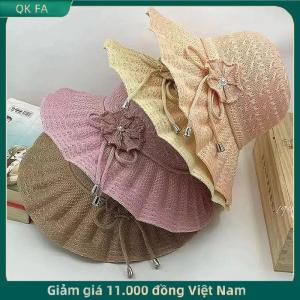 QK FA ✨ Rộng vành UV bảo vệ mũ rơm thời trang giản dị thoáng khí bãi biển cap xô hat mùa hè Mũ mặt trời