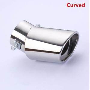 【Receive within 1-3 days】6 Kinds Car modified Exhaust Tail Throat Stainless Steel Curved Or Straight Car Motorbike Exhaust Systems Styling Silencer Tail Exhaust Tail For Most Cars With 5.3-3.8Cm Diameter
