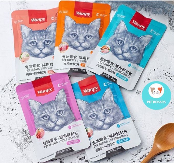 PATE WANPY 80G CHO MÈO NHIỀU VỊ BỔ SUNG DINH DƯỠNG MỖI NGÀY CHO MÈO