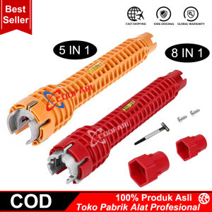 Baru 8 In 1 Flume Kunci Anti-Slip Dapur Wastafel Perbaikan Wrench Kamar Mandi Faucet Perakitan Instalasi Pipa Kunci Pas