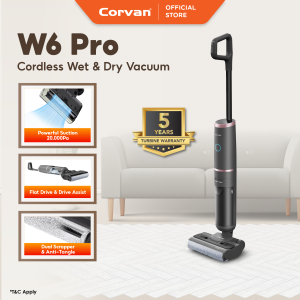 [NEW ARRIVAL] Corvan W6 Pro Wet & Dry Vacuum Cleaner & Mop | 180° Lay-Flat| Anti-bacteria | Self-Clean & dry | 20Kpa