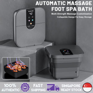 SG Fast Delivery Automatic Foot Massage Foldable Electric Foot Bath Bucket Portable Remote Control Constant TEMP