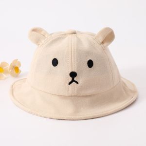 OOC Solid Color Baby Bucket Hat Cotton Korean Baby Bear Hat Cute Casual Boys Girls Sunhat Toddler