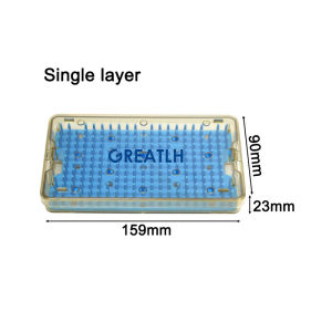 GREATLH Sterilizing Trays Autoclave PPSU with Silicone Pad Single/double Layers Ophthalmic Dental Orthopedic Instruments