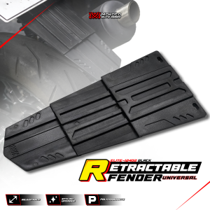 MOKOTO ELITE RETRACTABLE FENDER BLACK ELITE-12402 UNIVERSAL ADJUSTABLE SLIDING FOLDABLE MUDGUARD FENDER FOR MOTORCYCLE