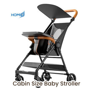 HOMIE Cabin Size Baby Stroller – Lightweight Compact Travel Pram 【BLACK COLOR only】