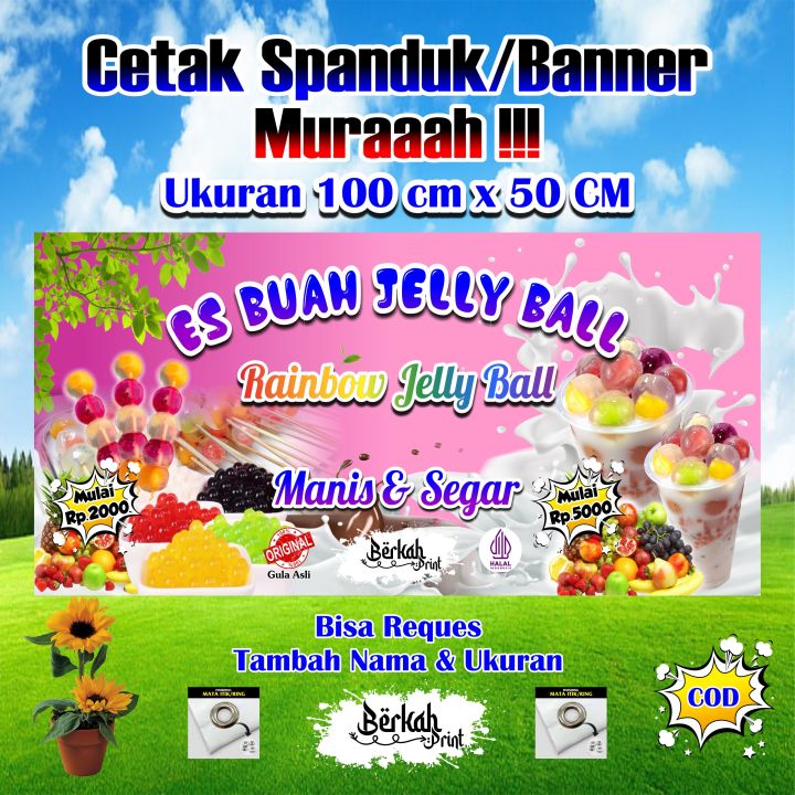 Spanduk Banner Es Buah Jelly Ball Jelly Ball Ukuran 100 Cm X 50 Cm ...