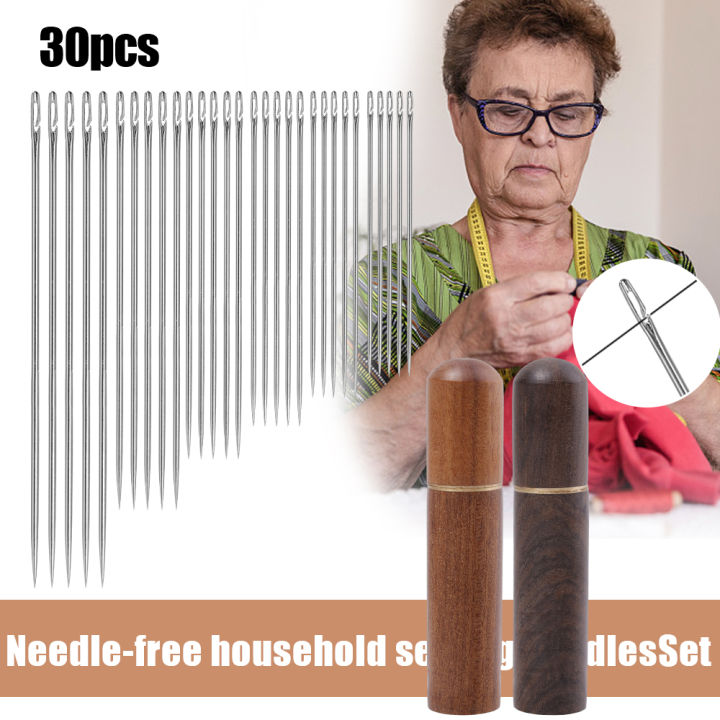 12/30pcs/set Old Needle Side Hole Blind Needle Selfpiercing Needle