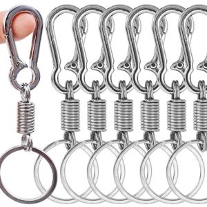 20 ชิ้น พวงกุญแจหัวเข็มขัดรูปฟักทองโลหะแบบยูนิเซ็กซ์ / พวงกุญแจรถยนต์แบบตะขอปีนเขาป้องกันการสูญหาย / พวงกุญแจคลิปหนีบเข็มขัดโลหะสำหรับผู้ชาย / พวงกุญแจสปริงแบบยืดหดได้โลหะผสมสังกะสี