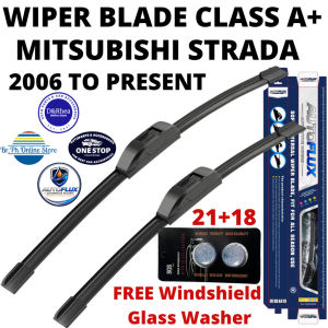AutoFlux Wiper Blade Class A+ Mitsubishi Strada 2006 To Present FREE Windshield Glass Washer | 21+18