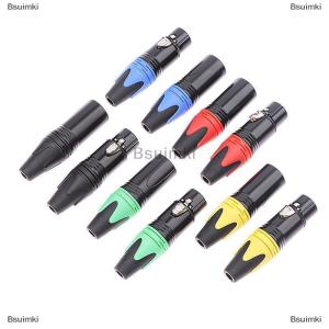 [COD] Bsuimki 1ชุดแจ็ค XLR ตัวเมีย3พิน + ตัวผู้ปลั๊กเสียบ XLR ช่องเสียบไมโครโฟนแบบมืออาชีพ3ขั้ว