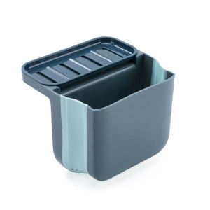 ถูกที่สุด  ถังขยะพับได้ พร้อมที่วางฟองน้ำล้างจาน ที่วางของอเนกประสงค์ ที่กรองเศษอาหาร B-018