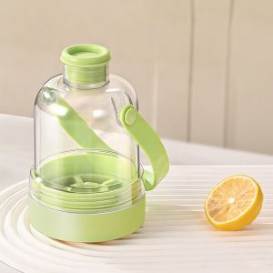 YESPERY 2 in 1 Ice Cube Water Bottle Reusable DIY Ice Maker Carry Bottle Leak-Proof Portable Ice Cube Bottle with Handle for Student Office Outdoor Use