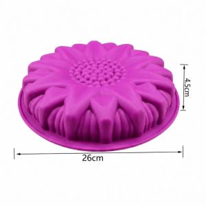 PAZNUL Non Stick Silicone Cake Mold Easy Clean Flower Shape Round Baking Pans Reusable BPA Free 3D Flower Cake Baking Mold Dessert Making