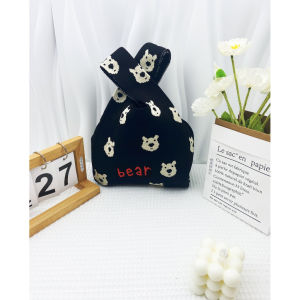 Tas Jinjing Rajut Simpul Pergelangan Tangan Wanita Handbag Mini Tote Crochet Bag JCTS252