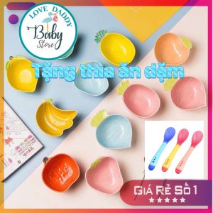 [Tặng Thìa Ăn Dặm Cảm BIến Nhiệt] Bát Ăn Dặm Chén Ăn Dặm Cho Bé Gốm Sứ Nhật Bản
