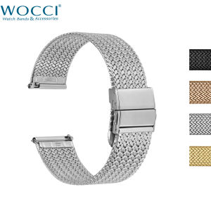 Dây Đeo Đồng Hồ Kim Loại WOCCI Elite Dệt Lưới Dệt Lưới Tháo Nhanh Chốt Gập Nâng Cấp Chiều Rộng Dây Đeo 14mm 16mm 18mm 20mm 22mm2026
