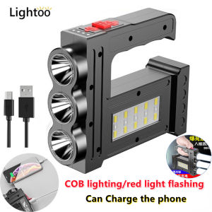 Super Bright led Flashlight rechargeable led light Multi-Function flashlight waterproof original heavy duty led tourch light COB flash light High power torch light Powerful working light Flashlight Camping emrgency light led lamp charge phone