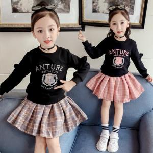 Kids Girl Long Sleeve Tops + Skirt Outfits Set