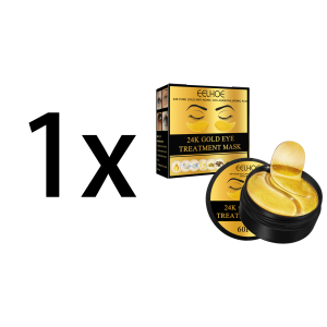 24K Gold Eye Mask Moisturizing and Brightening 60PCS Fade Fine Lines Wrinkles Puffy Eye Bags